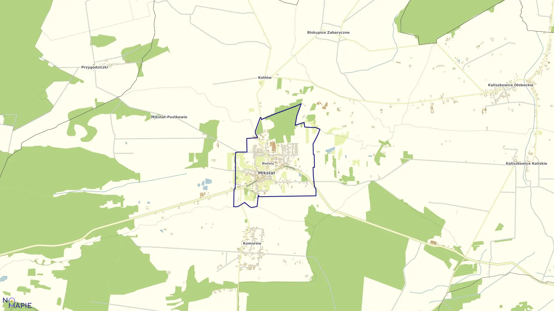 Mapa obrębu MIKSTAT - miasto w gminie Mikstat